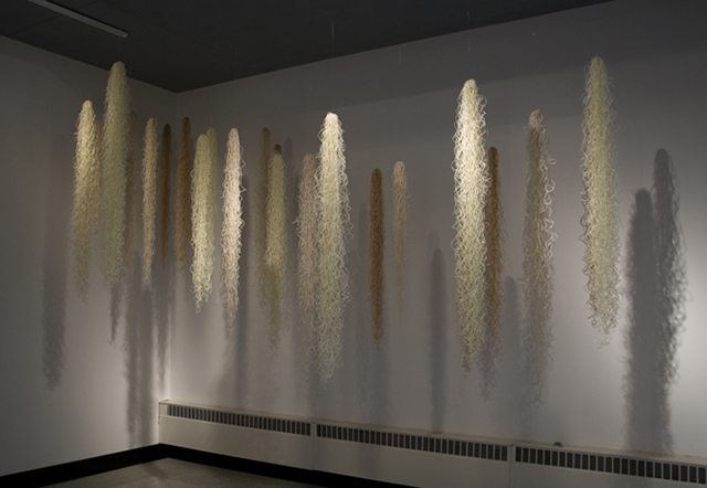 Infinite Yarn, Acrylic Medium and Monofilament Variable Installation (25 pieces) 2010-2011